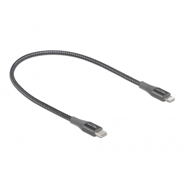 Delock 86630 50cm USB-C - Lightning iPhone/iPad/iPod kompatibilis szürke MFi adat- és töltőkábel