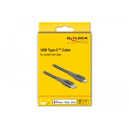 Delock 86630 50cm USB-C - Lightning iPhone/iPad/iPod kompatibilis szürke MFi adat- és töltőkábel