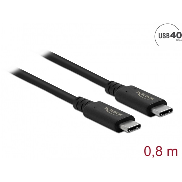 Delock 86979 80cm USB4 40Gbps koaxiális kábel