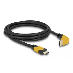 Delock 86989 2m High Speed HDMI 48Gbps apa egyenes - apa 90°-ban felfelé hajlított kábel