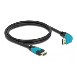 Delock 86991 1m High Speed HDMI 48Gbps apa egyenes - apa 90°-ban lefelé hajlított kábel