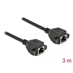 Delock 87011 3m Cat6A S/FTP rögzíthető RJ45 anya - rögzíthető RJ45 anya hosszabbító kábel