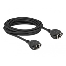 Delock 87012 5m Cat6A S/FTP rögzíthető RJ45 anya - rögzíthető RJ45 anya hosszabbító kábel