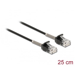 Delock 87014 25cm Cat6A RJ45 apa - RJ45 apa görbítés védelemmel ellátott kábel