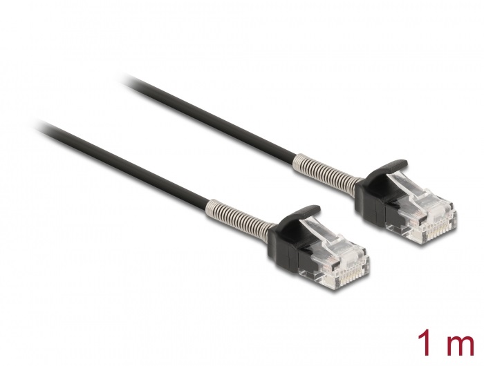 Delock 87016 1m Cat6A RJ45 apa - RJ45 apa görbítés védelemmel ellátott kábel