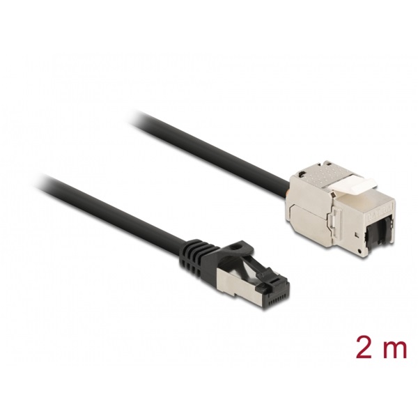 Delock 87028 2m Cat.6A RJ45 apa - Keystone modulos RJ45 anya kábel