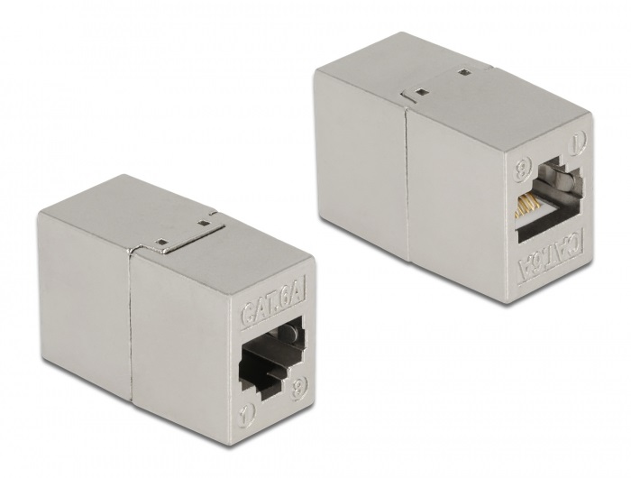 Delock 87037 Cat6A RJ45 anya - RJ45 anya fémszínű adapter