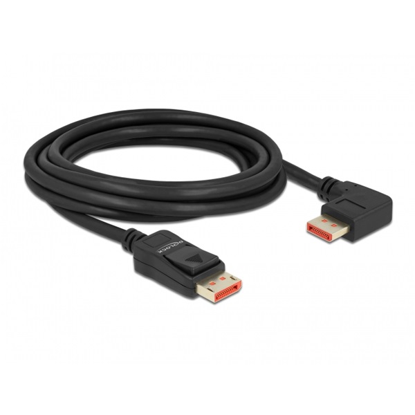 Delock 87067 3m DisplayPort 8K 60Hz apa egyenes - apa 90°-ban jobbra hajlított kábel