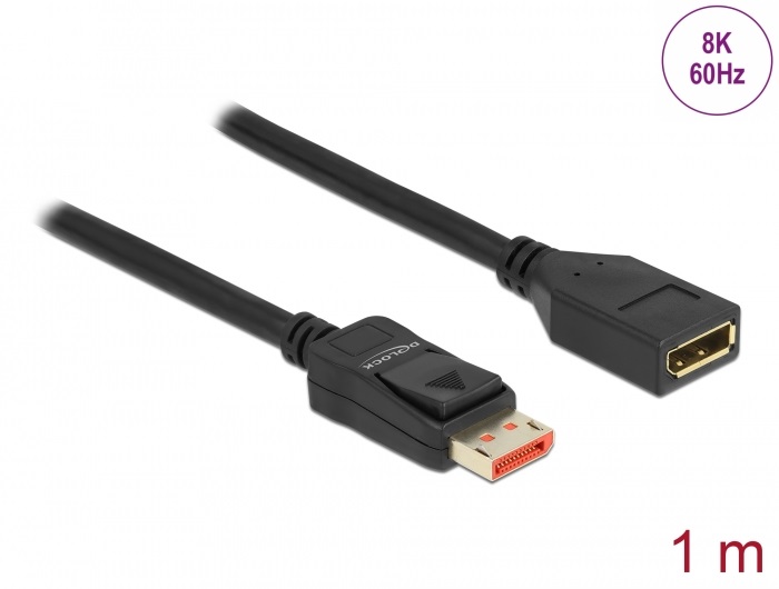 Delock 87070 1m DisplayPort 8K 60Hz anya - apa hosszabbító kábel