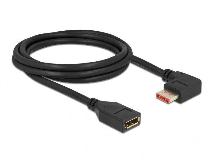 Delock 87078 2m DisplayPort 8K 60Hz anya egyenes - apa 90°-ban jobbra hajlított kábel