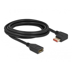 Delock 87079 3m DisplayPort 8K 60Hz anya egyenes - apa 90°-ban jobbra hajlított kábel