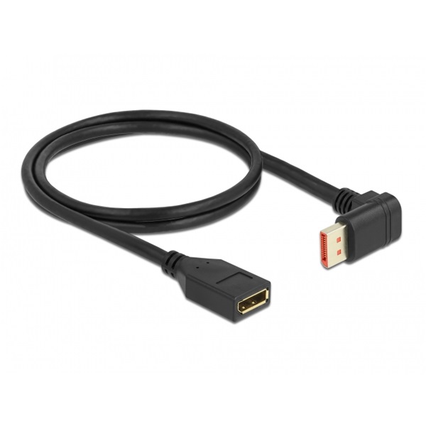 Delock 87087 1m DisplayPort 8K 60Hz anya egyenes - apa 90°-ban lefelé hajlított kábel