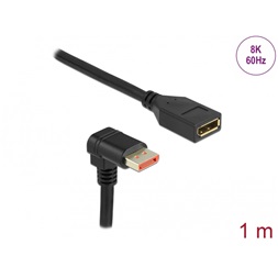 Delock 87087 1m DisplayPort 8K 60Hz anya egyenes - apa 90°-ban lefelé hajlított kábel