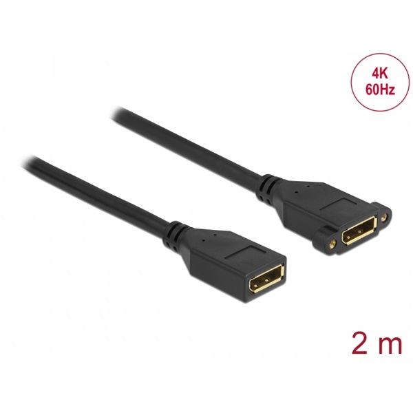 Delock 87101 2m DisplayPort 1.2 4K 60Hz anya - rögzíthető anya kábel