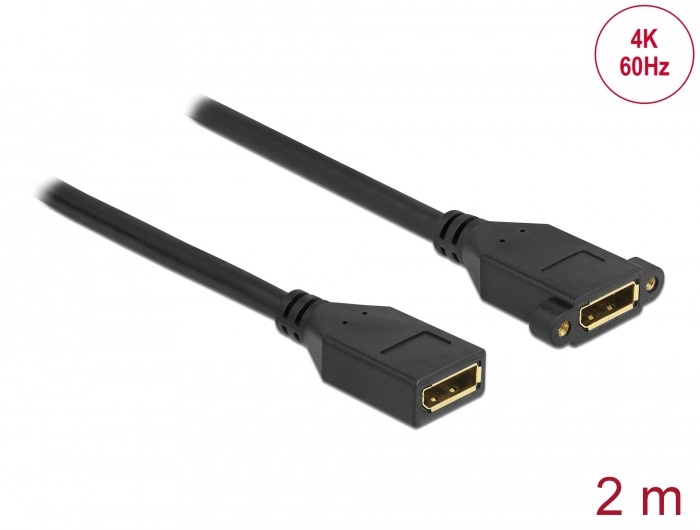 Delock 87101 2m DisplayPort 1.2 4K 60Hz anya - rögzíthető anya kábel