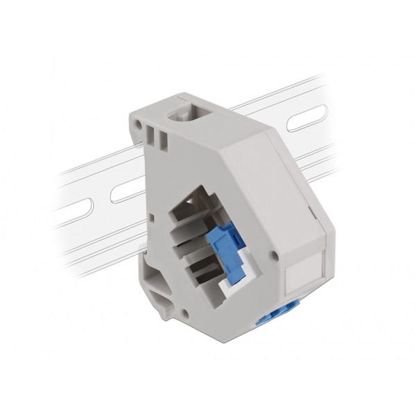 Delock 87189 Keystone LC Duplex anya kék DIN sínre szerelhető adapter