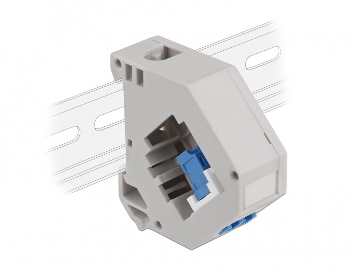 Delock 87189 Keystone LC Duplex anya kék DIN sínre szerelhető adapter