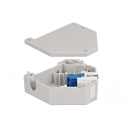 Delock 87189 Keystone LC Duplex anya kék DIN sínre szerelhető adapter