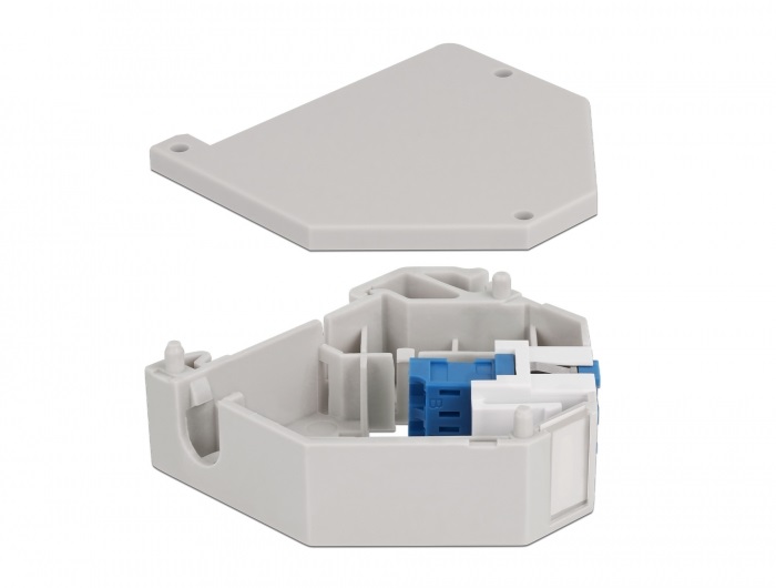 Delock 87189 Keystone LC Duplex anya kék DIN sínre szerelhető adapter