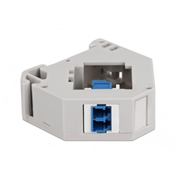 Delock 87189 Keystone LC Duplex anya kék DIN sínre szerelhető adapter