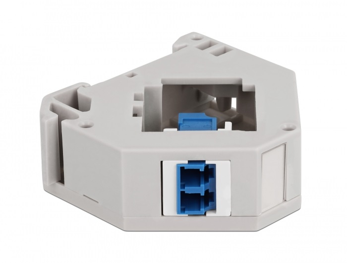 Delock 87189 Keystone LC Duplex anya kék DIN sínre szerelhető adapter