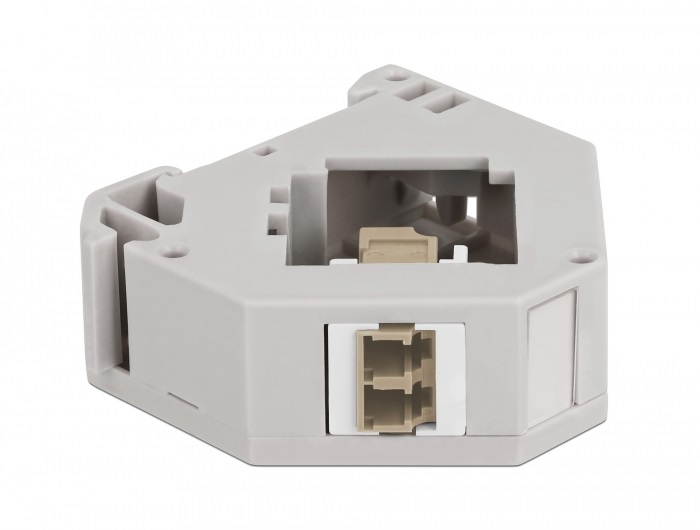 Delock 87193 Keystone LC Duplex anya bézs DIN sínre szerelhető adapter