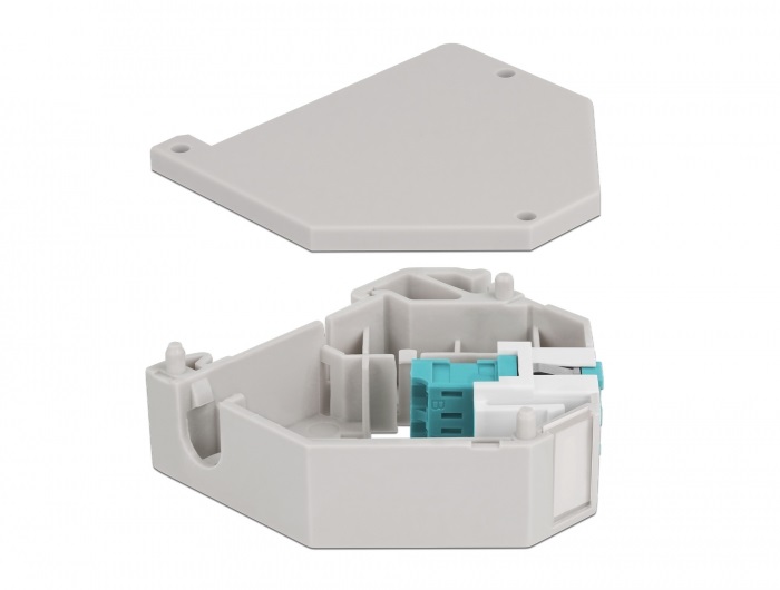 Delock 87194 Keystone LC Duplex anya vízkék DIN sínre szerelhető adapter