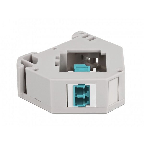 Delock 87194 Keystone LC Duplex anya vízkék DIN sínre szerelhető adapter