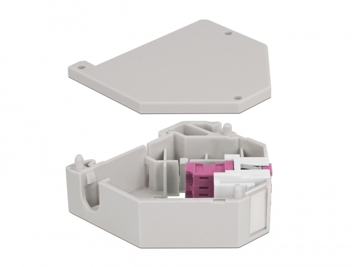 Delock 87195 Keystone LC Duplex anya ibolya DIN sínre szerelhető adapter