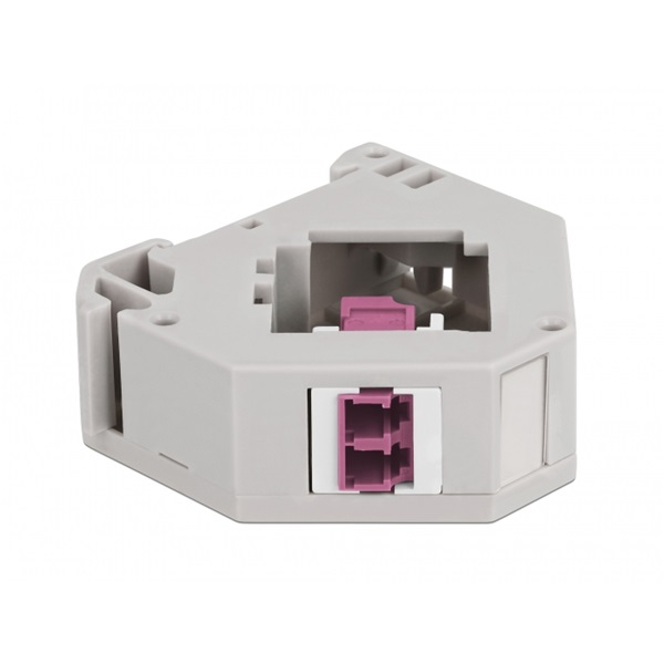 Delock 87195 Keystone LC Duplex anya ibolya DIN sínre szerelhető adapter