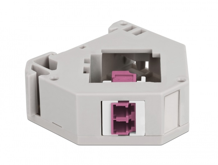 Delock 87195 Keystone LC Duplex anya ibolya DIN sínre szerelhető adapter