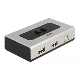 Delock 87760 1xUSB-B anya - 2xUSB-A 2.0 anya manuális kétirányú switch