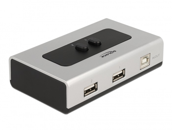 Delock 87760 1xUSB-B anya - 2xUSB-A 2.0 anya manuális kétirányú switch