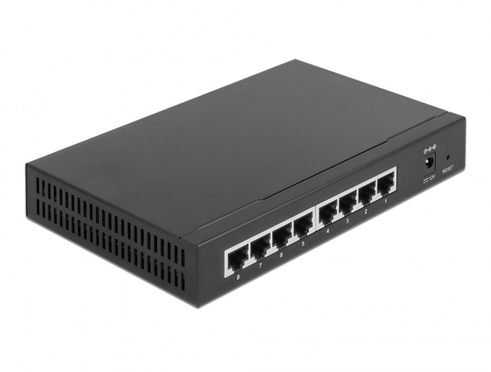 Delock 87782 8 port 2,5Gbps Gigabit Ethernet asztali switch