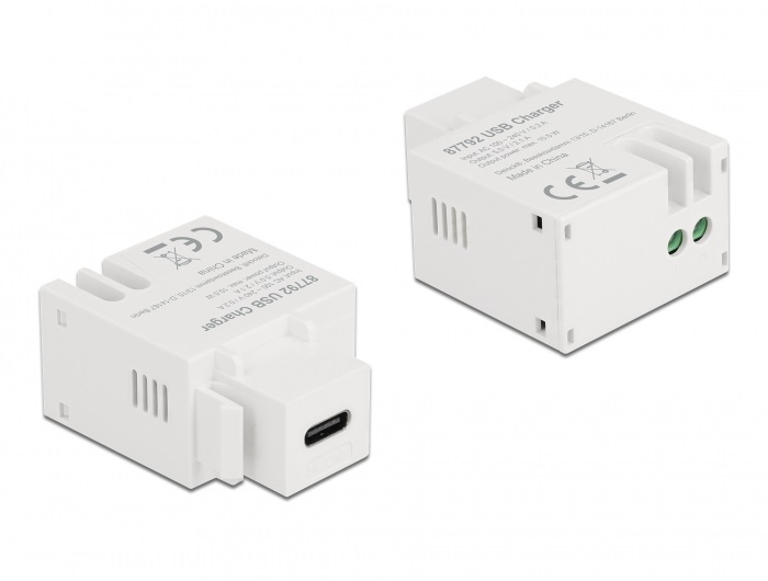 Delock 87792 5V/2,1A USB-C töltő portos fehér Keystone modul