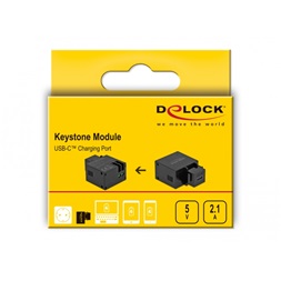 Delock 87793 5V/2,1A USB-C töltő portos fekete Keystone modul