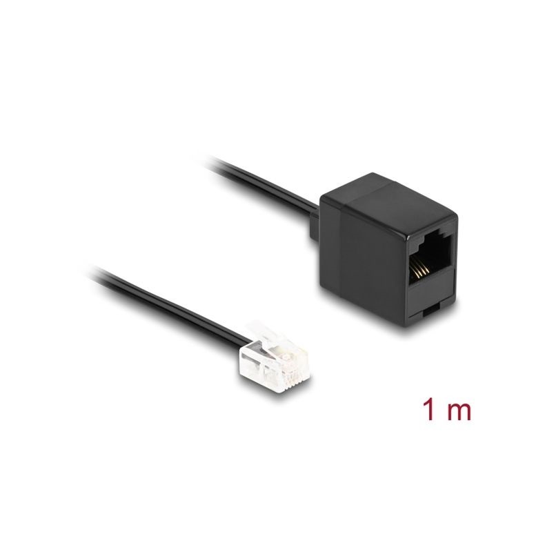 Delock 88092 1m RJ11 apa - RJ45 anya fekete telefon kábel