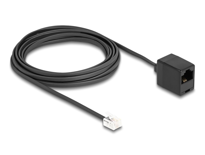 Delock 88095 5m RJ11 apa - RJ45 anya fekete telefon kábel
