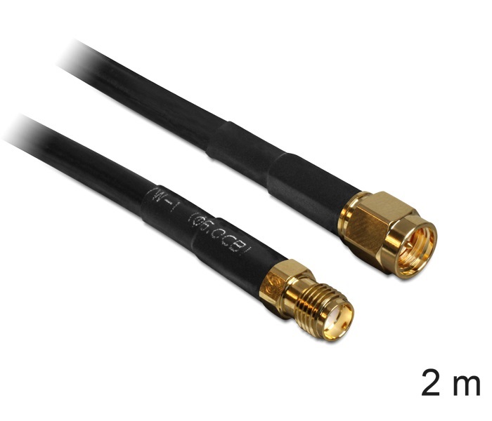 Delock 88443 CFD200 alacsony jelveszteségű 2 m SMA antenna kábel