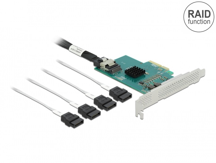 Delock 89051 4xSATA 6Gb/s RAID/HyperDuo low profile PCI Express kártya