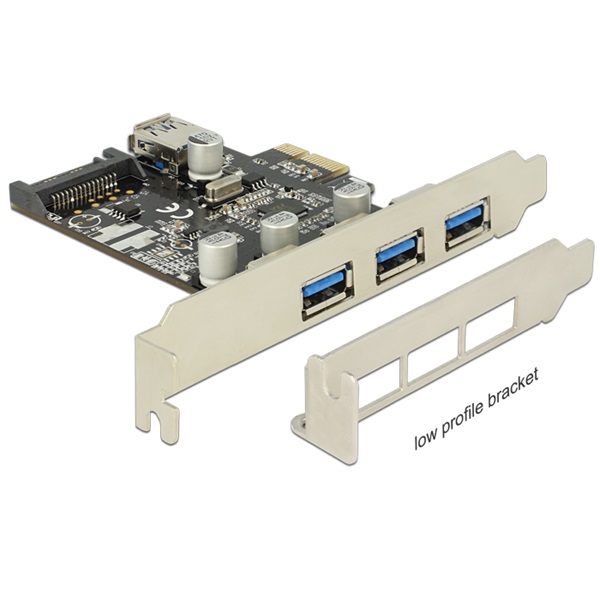 Delock 89301 PCI Express kártya > 3 x külső + 1 x belső USB 3.0 port