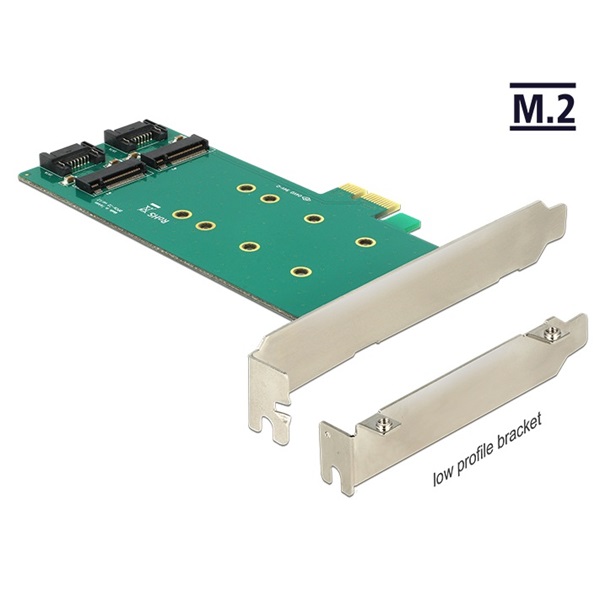 Delock 89473 PCI Express kártya - 2 db belső M.2 B 110mm - Low Profile