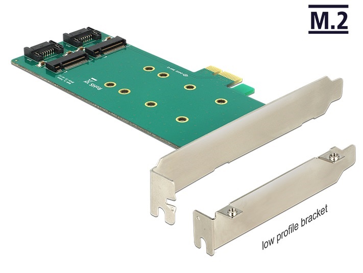 Delock 89473 PCI Express kártya - 2 db belső M.2 B 110mm - Low Profile
