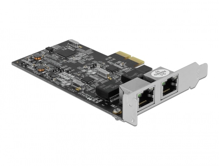 Delock 89530 2 portos 2,5Gbps Gigabit LAN PCI Express x2 hálózati kártya