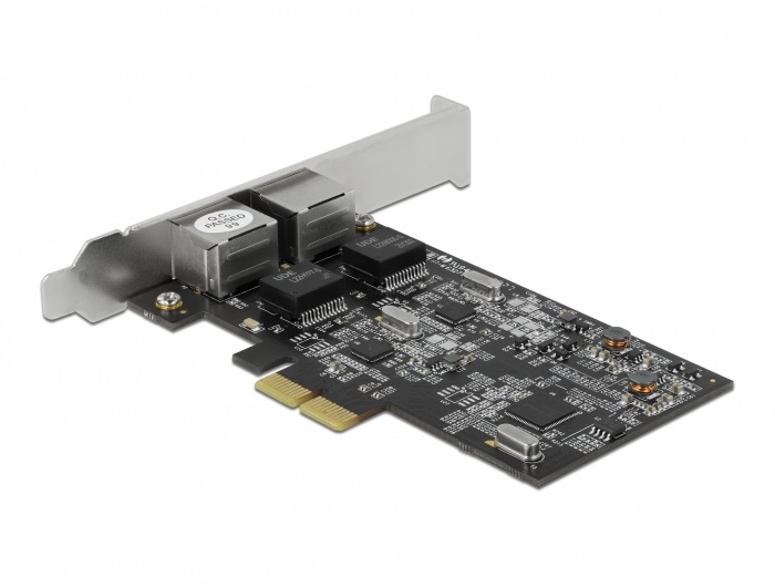 Delock 89530 2 portos 2,5Gbps Gigabit LAN PCI Express x2 hálózati kártya