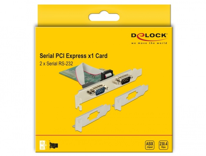 Delock 89555 2xSoros RS-232 PCI Expressz-kártya