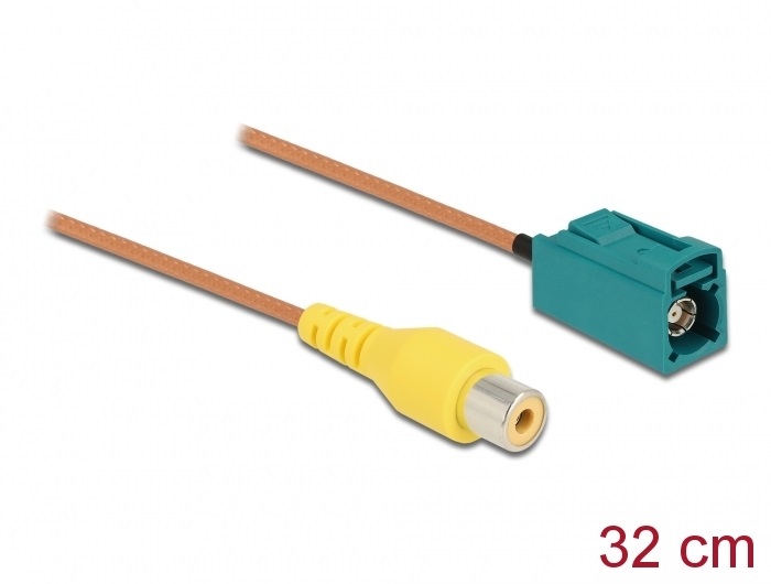 Delock 90008 32cm FAKRA Z anya - RCA anya RG-179 kábel