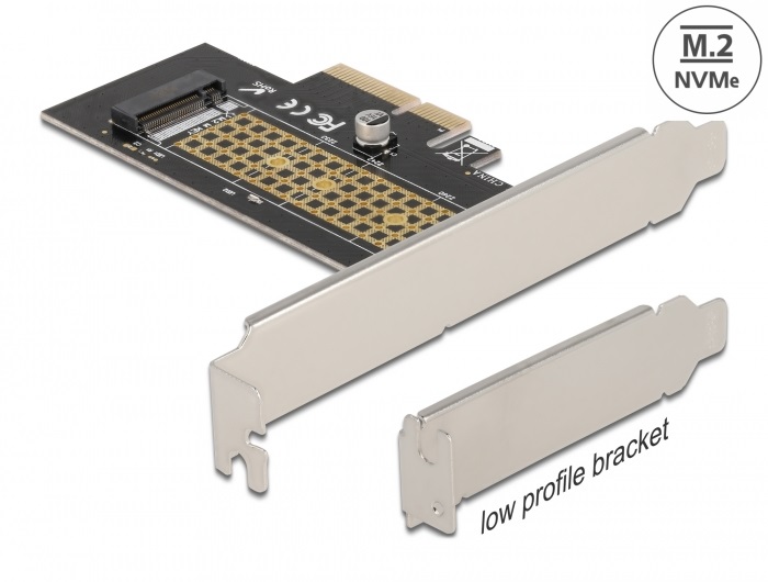 Delock 90047 M.2 NVMe M-key 80mm low profile PCI Express x4 adapter