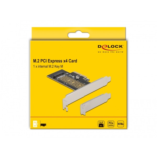 Delock 90047 M.2 NVMe M-key 80mm low profile PCI Express x4 adapter