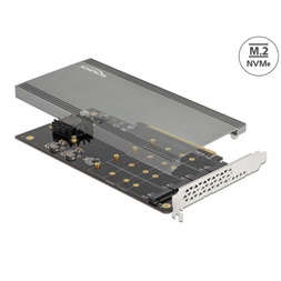 Delock 90050 4xNVMe M.2 M-key aktív hűtésű PCI Expresz x16 kártya